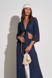 Elan Navy Tie Front Top at Maria Vincent Boutique at Maria Vincent
