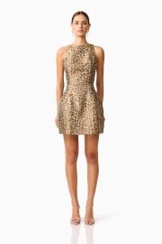 Elara Tulip Mini Dress in Leopard Print Elliatt at Elliatt