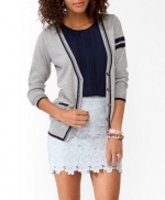 Elbow patch varsity cardigan from Forever 21 at Forever 21