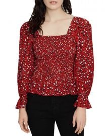 Electra Leopard Print Smocked Top at Bloomingdales