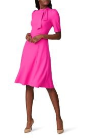 Electric Pink Tie Neck Dress by Donna Morgan at Rent The Runway