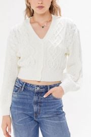 Elena Cable Knit Cardigan Sweater at Urban Outfitters