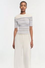 Elena SS Top - French Blue Stripe SIMKHAI at Simkhai