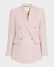 Eleventy Double-Breasted Linen Blazer at Neiman Marcus