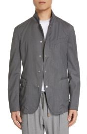 Eleventy Slim Fit Full Zip Snap Jacket (Men) | Nordstrom at Nordstrom