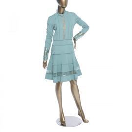 Elie Saab Lace Trimmed Knitted Dress  at Janet Mandell