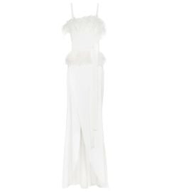 WornOnTV: Fallon’s white feather trim dress on Dynasty | Elizabeth ...