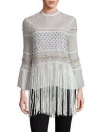 Elie Tahari - Aislin Silk Fringe Hem Blouse at Saks Fifth Avenue