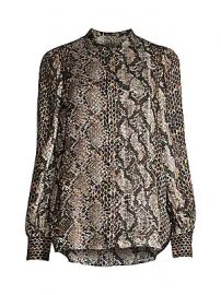 Elie Tahari - Elizabeth Python-Print Strech-Silk Blouse at Saks Fifth Avenue