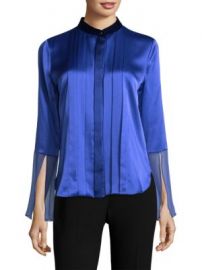 Elie Tahari - Izarra Pleated Silk Blouse at Saks Fifth Avenue