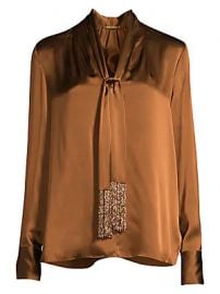 Elie Tahari - Kendal Beaded Tie-Neck Silk Blouse at Saks Fifth Avenue