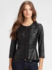 Elie Tahari - Lamb-Leather Pencey Jacket at Saks Fifth Avenue