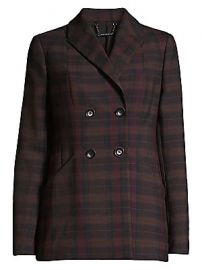 Elie Tahari - Launie Plaid Double-Breasted Blazer at Saks Fifth Avenue