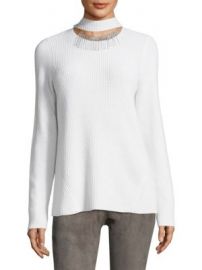 Elie Tahari - Oz Ribbed Choker Cashmere Sweater at Saks Fifth Avenue