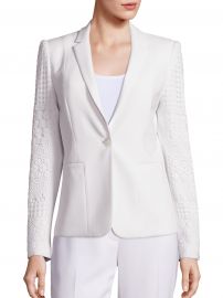 Elie Tahari - Tova Lace Trimmed Jacket White at Saks Fifth Avenue