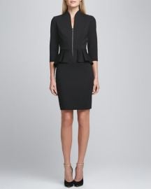 Elie Tahari Abby Zip-Front Peplum Dress at Bergdorf Goodman