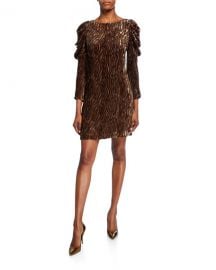 Elie Tahari Alex Bateau-Neck Ruched Long-Sleeve Dress at Neiman Marcus