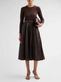 Elie Tahari Allison Mixed-Media Long-Sleeve Dress | Saks Fifth Avenue at Saks Fifth Avenue