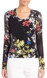 Elie Tahari Bella Cashmere Floral Cardigan at Saks Fifth Avenue