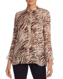 Elie Tahari Chava Zebra-Print Silk Blouse Women - Bloomingdale s at Bloomingdales