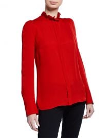 Elie Tahari Ciara Long-Sleeve Silk Blouse at Neiman Marcus