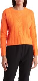 Elie Tahari Crewneck Cable Cashmere Sweater at Nordstrom