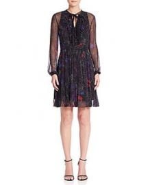 Elie Tahari Desi Silk Ruffle A-Line Dress at Saks Off 5th