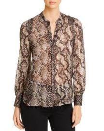 Elie Tahari Elizabeth Textured Snake-Print Blouse Women - Bloomingdale s at Bloomingdales