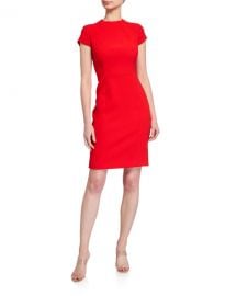 Elie Tahari Freida Cap-Sleeve Crepe Sheath Dress at Neiman Marcus