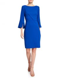 Elie Tahari Isla Bell-Sleeve Sheath Dress at Neiman Marcus