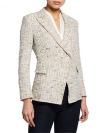 Elie Tahari Jezebel Button-Front Tweed Jacket at Neiman Marcus