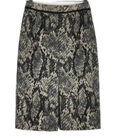 Elie Tahari Julie Skirt Womens Snake Print Slit Hem Pencil Black Beige Size 2 eBay at eBay