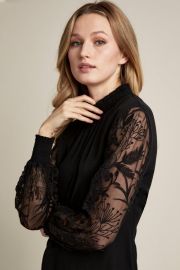 Elie Tahari Lace Sleeve Shirt at Elie Tahari