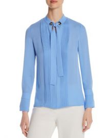 Elie Tahari Lisa Tie-Neck Pintuck Blouse Women - Bloomingdale s at Bloomingdales