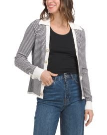 Elie Tahari Long Sleeve Collared Button Down Cardigan at TJ Maxx