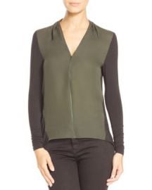 Elie Tahari Malia Mixed Media Blouse at Bloomingdales