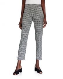 Elie Tahari Marcia Geometric Straight-Leg Ankle Pants at Neiman Marcus