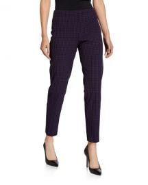 Elie Tahari Marcia Grid Straight-Leg Ankle Pants at Neiman Marcus