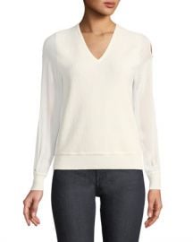 Elie Tahari Maria Chiffon-Sleeve Sweater at Neiman Marcus