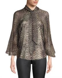 Elie Tahari Matilda Leopard-Print Silk Blouse at Neiman Marcus