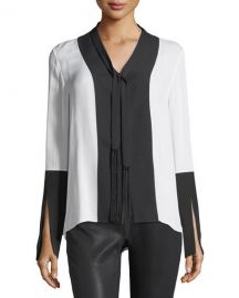 Elie Tahari Mavrick Two-Tone Silk Blouse   Neiman Marcus at Neiman Marcus