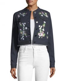 Elie Tahari Meggy Embroidered Denim Jacket   Neiman Marcus at Neiman Marcus