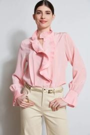 Elie Tahari Pleated Silk Shirt at Elie Tahari