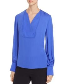 Elie Tahari Reva Silk V-Neck Top Bloomingdales at Bloomingdales