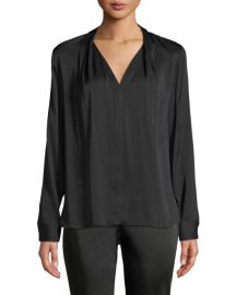 Elie Tahari Rosalina Silk-Stretch Blouse at Neiman Marcus