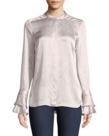 Elie Tahari Safiya Silk Button-Front Blouse at Neiman Marcus