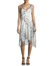 Elie Tahari Seldana Silk V-Neck Dress   Neiman Marcus at Neiman Marcus