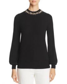 Elie Tahari Sharar Faux-Pearl Neck Sweater Women - Bloomingdale s at Bloomingdales