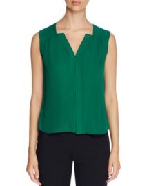 Elie Tahari Sheyda Pleat Silk Top green at Bloomingdales