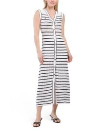 Elie Tahari Sleeveless V neck Maxi Aline Dress With Front Pockets at TJ Maxx